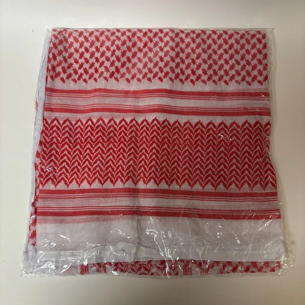 Al Yarmook Al Taj Malaki Yashmagh Shemagh Keffiyeh Scarf Red White 55